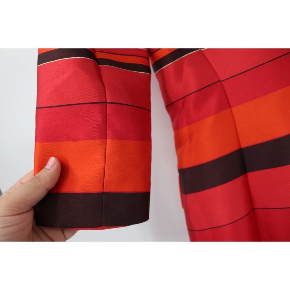 NWT St John coat women's 2 Sienna multi topper jacket jacquard metallic striped - Picture 7 of 16